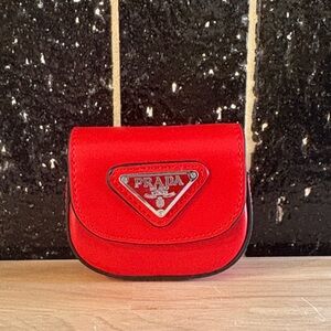 Red fashion Mini Pouch airpods holder bag charm or keychain